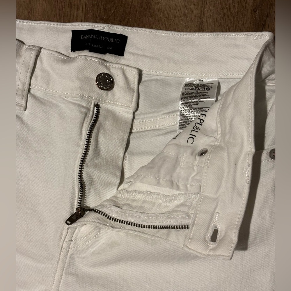 Cropped White Bootcut Jeans Banana Republic Sz 27 - Picture 6 of 9
